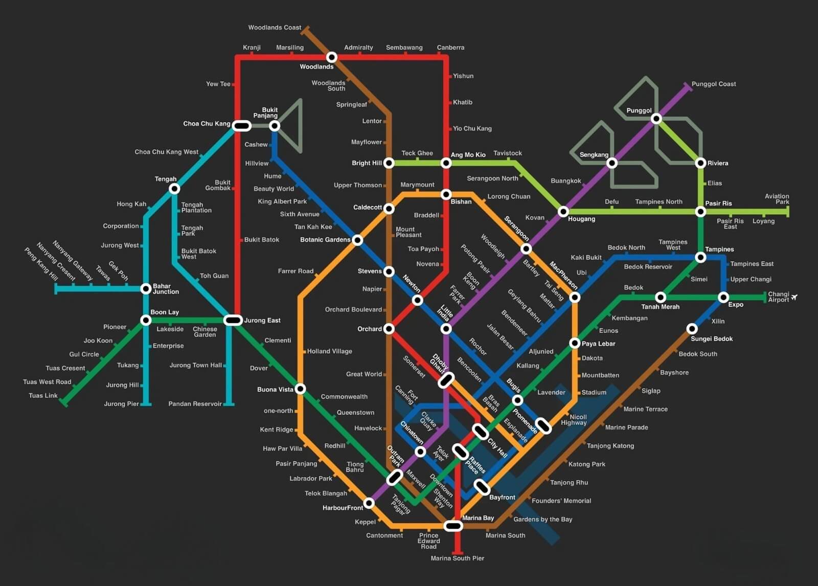 সিঙ্গাপুর এমআরটি ম্যাপ